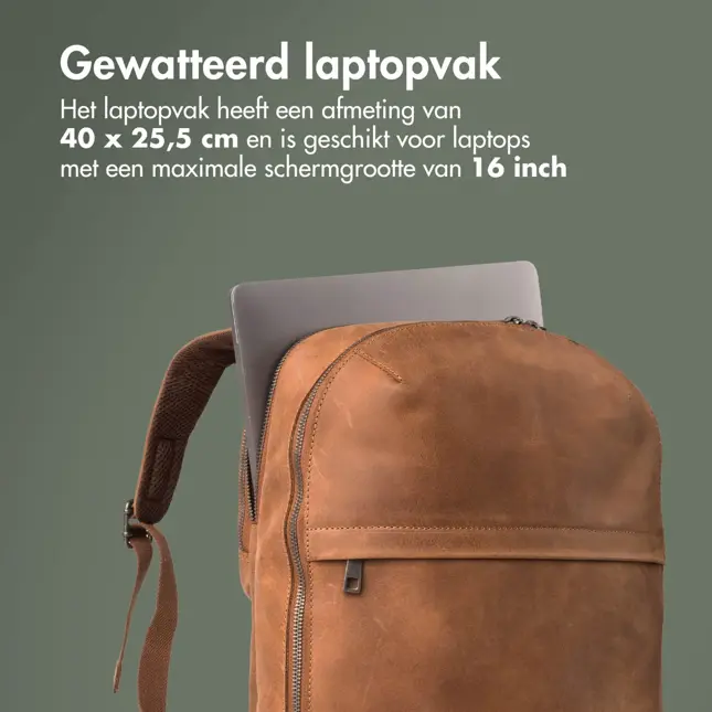 Accezz Leren Laptop rugtas