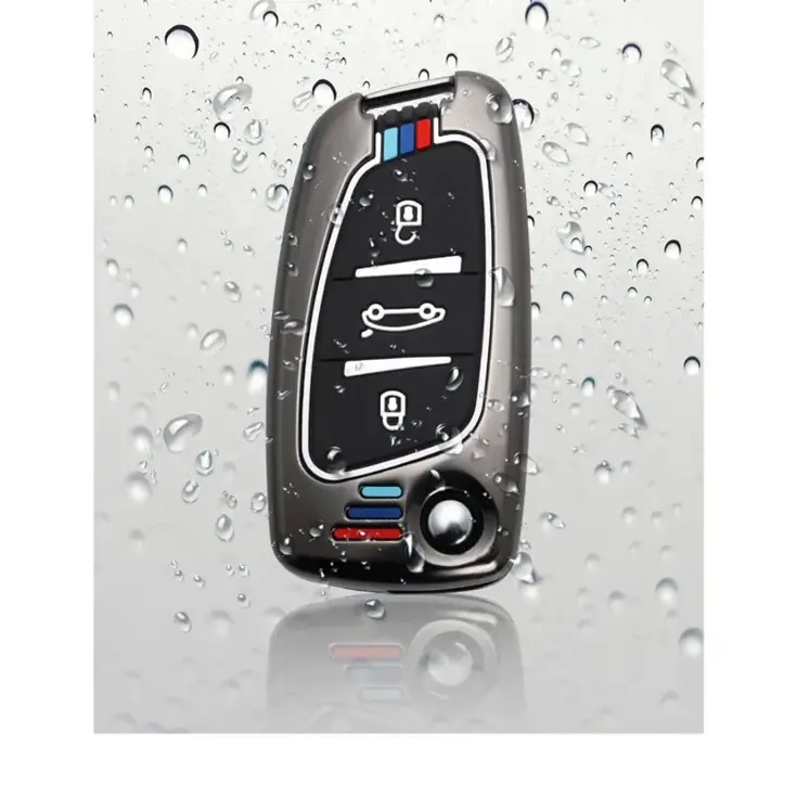 Metalen Sleutelhoesje voor Peugeot grijs C3