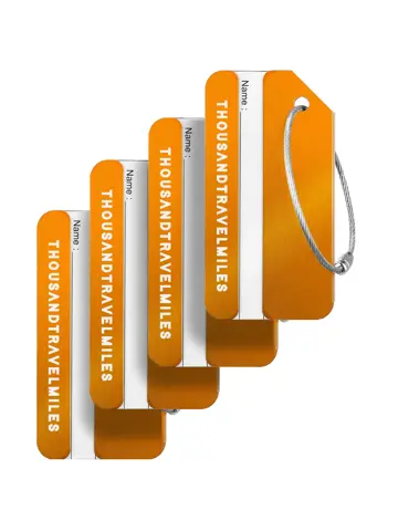 Aluminium kofferlabels – 4 stuks – Oranje