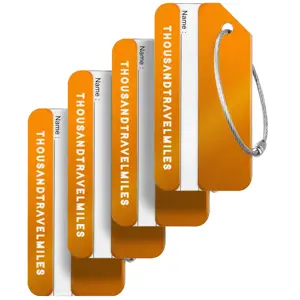 Aluminium kofferlabels – 4 stuks – Oranje