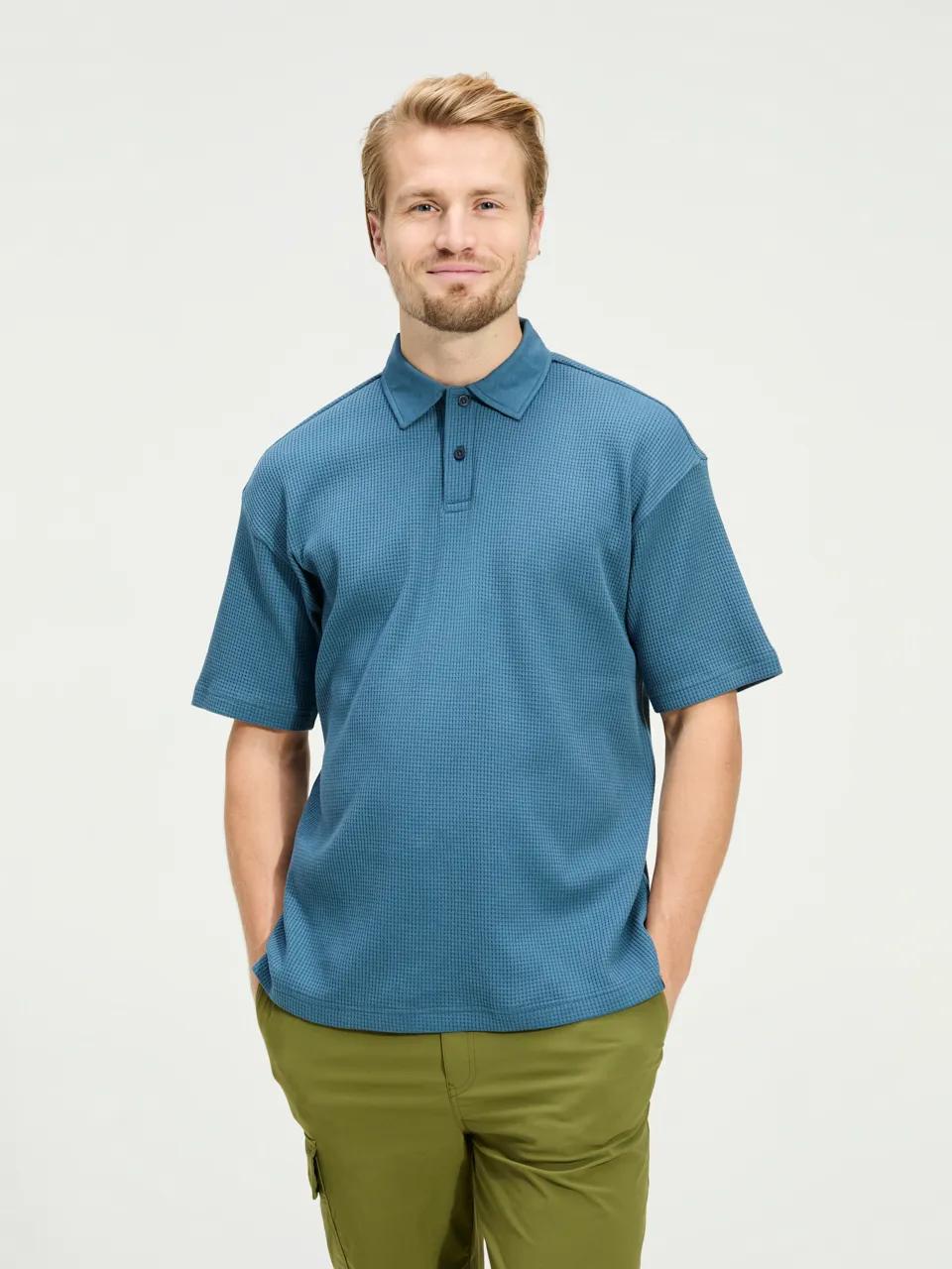 ANWB  Cache  Polo heren  Human Nature  Blauw   L