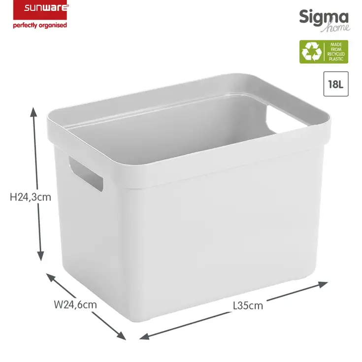 Sigma home - Opbergbox - 18L - 4-delig