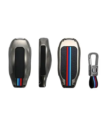 Metalen Sleutelhoesje voor Tesla Model 3-Y-S grijs