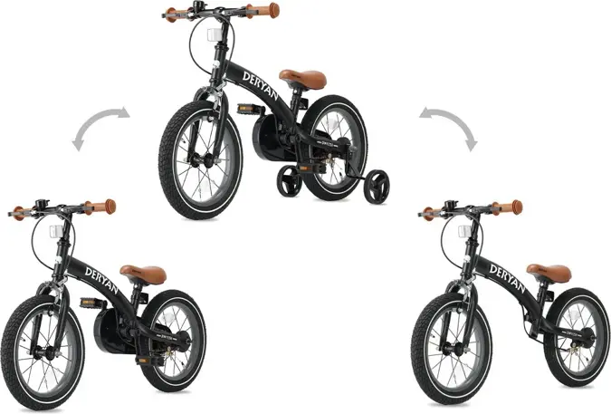 Luxe Kinderloopfiets 12 inch - 3 in 1 - Deryan