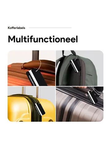 Aluminium kofferlabels – 4 stuks – Zwart