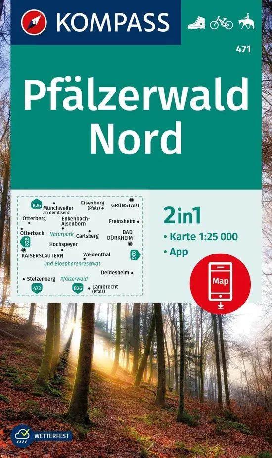 Kompass Wandelkaart WK471 Pfälzerwald Nord