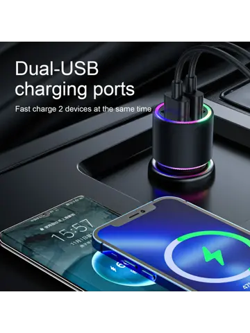 Autolader 3-in-1 - 24W - Zwart