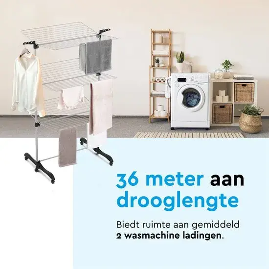 Droogtoren Inklapbaar – 36m – met wieltjes