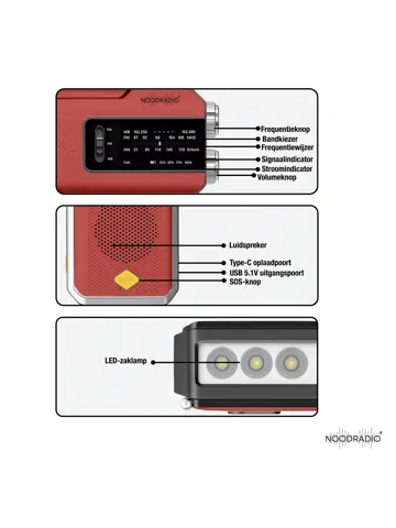 Noodradio Solar Powerbank Opwindbaar