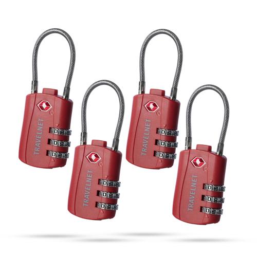 Travelnet TSA Reisslot met Cijfercode Set van 4