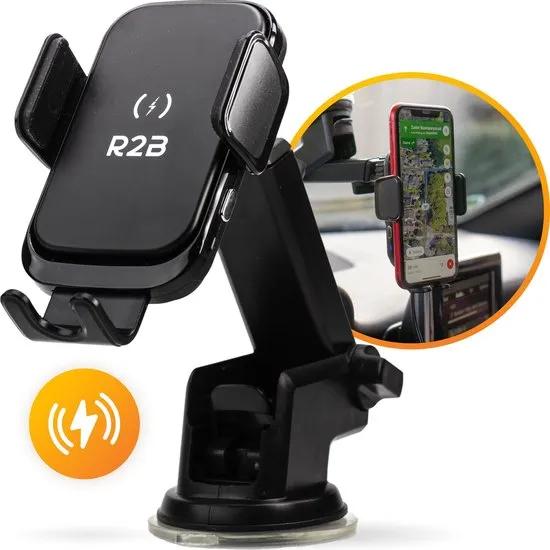 R2B  Telefoonhouder Auto met Draadloze Oplader  Zwart main product image