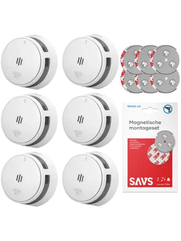 S10 Rookmelder met magneet 6-pack