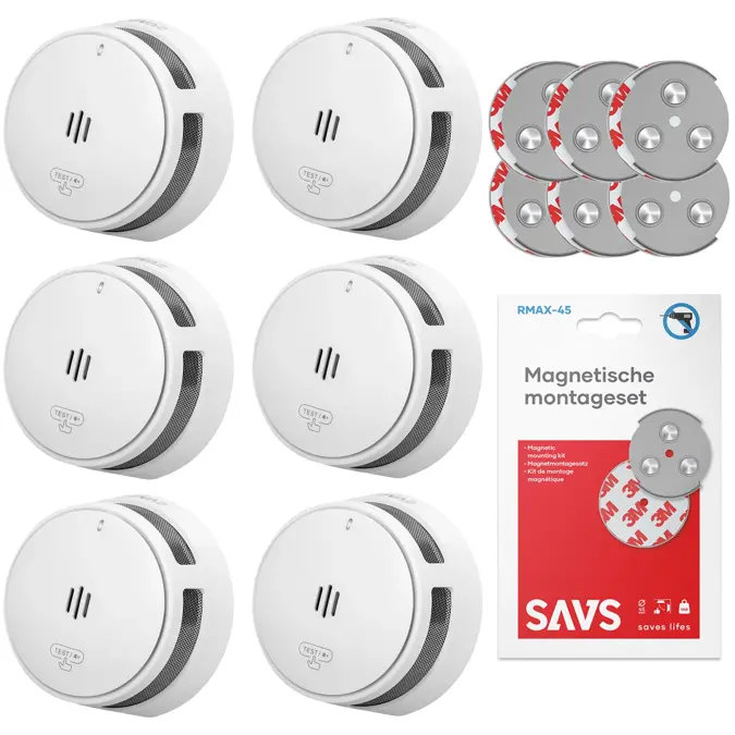 S10 Rookmelder met magneet 6-pack