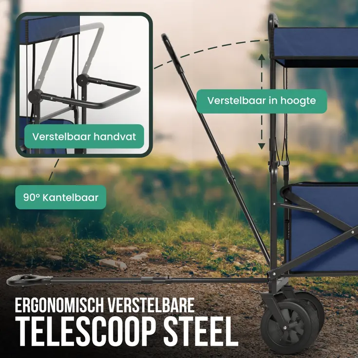 Bolderkar Opvouwbaar XL met Dak
