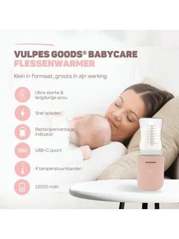 Flessenwarmer Roze Onderweg - PRO - 8800 mAh