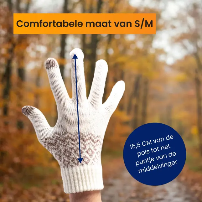 Touchscreen Handschoenen Winter - Wit