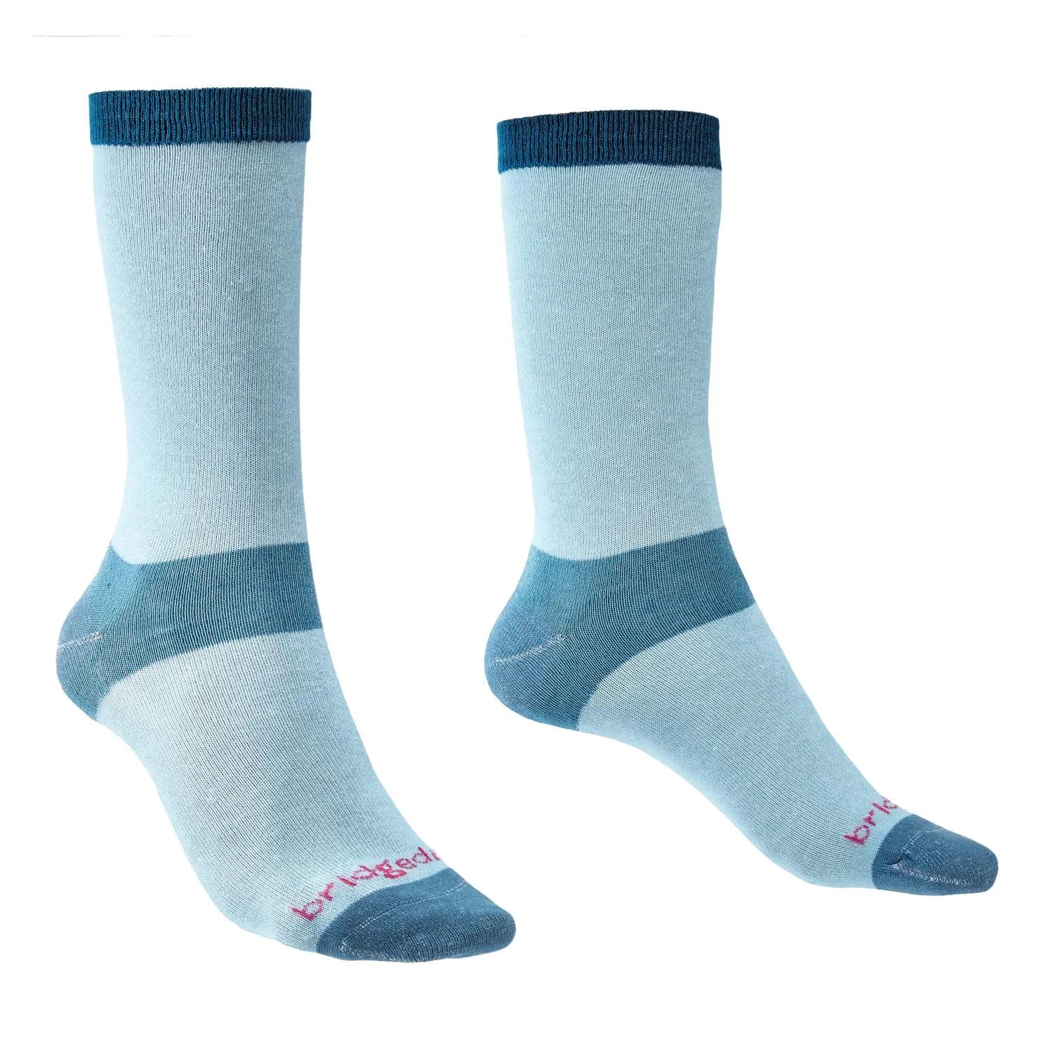 Bridgedale  Liner Coolmax Crew 2-pack Dames  Light_blue-Dark_blue