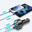 48W Autolader USB-C LED Spanningsmeter 12V