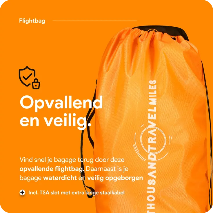 Flightbag vliegtuighoes TSA slot 60–90L – Oranje