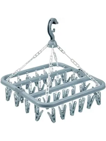 Opvouwbaar hangend droogrek - 28 knijpers