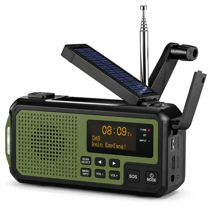 Noodradio DAB+/FM - 5000mAh - Solar Opwindbaar