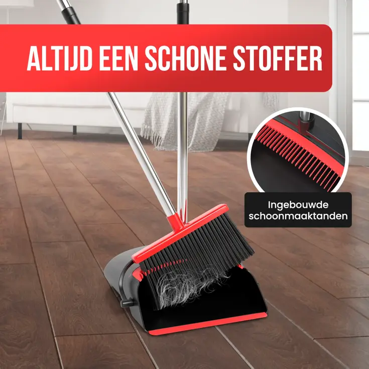 Stoffer en Blik met Lange Steel - Verstelbaar