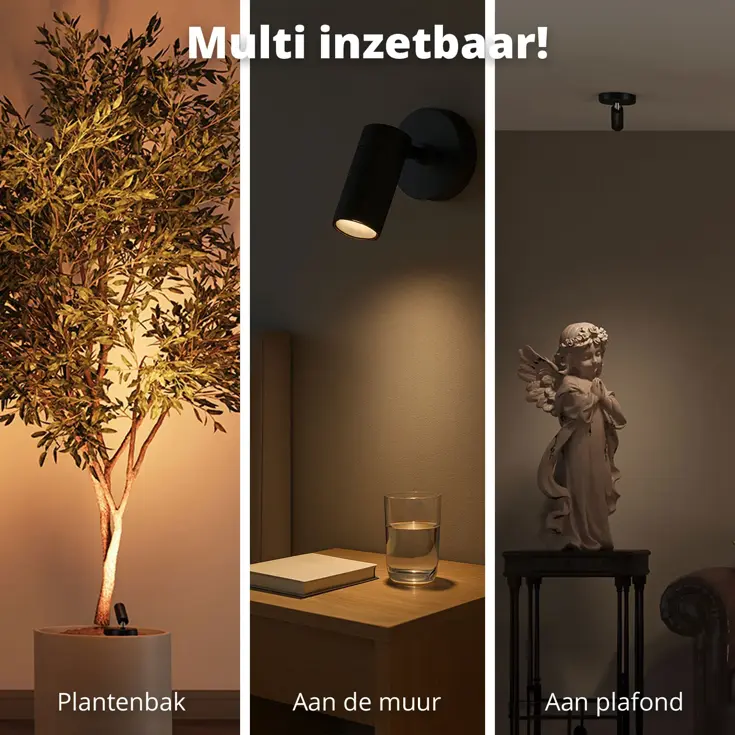 Oplaadbare Spotlights 2-pack – Zwart