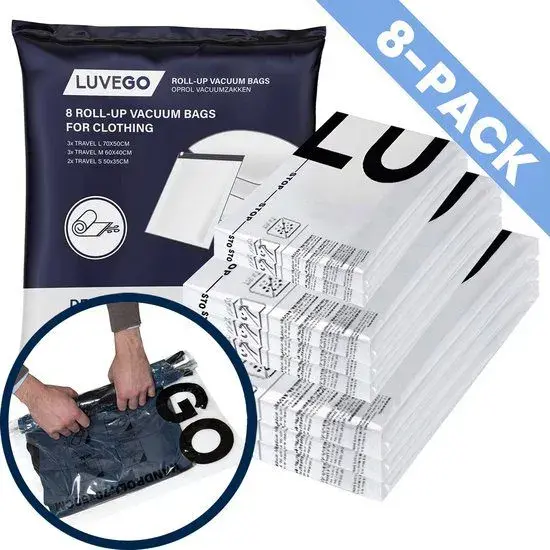 Luvego - Vacuüm Oprolzakken - 8-Pack