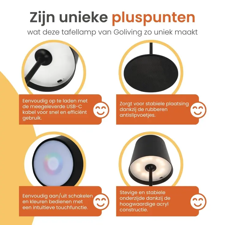 Chroma Tafellamp Oplaadbaar - 38cm - RGBW