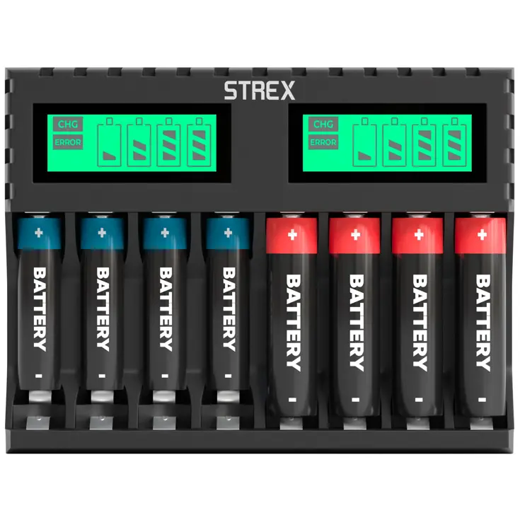 Batterijoplader USB - 8x AA/AAA