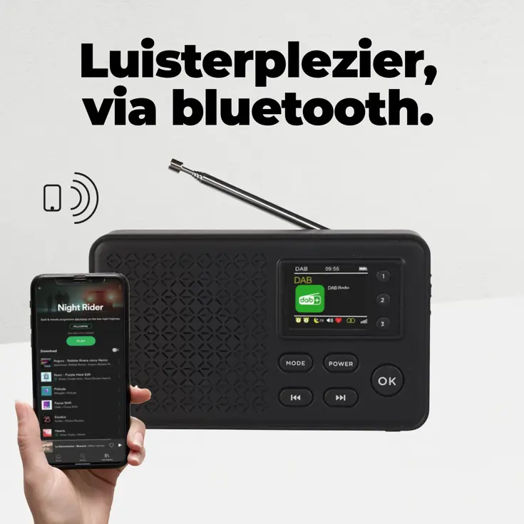 DAB+/FM Radio Wekker Oplaadbare accu