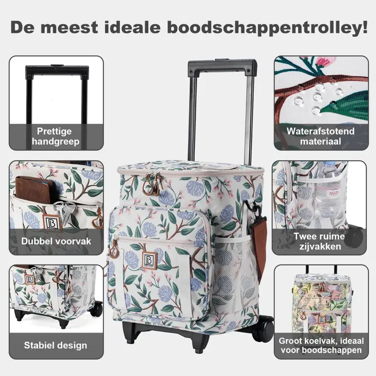 Boodschappentrolley met koelvak 32L