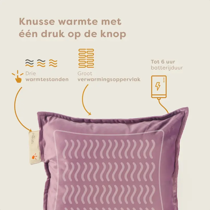 Pleafs Warmtekussen 45x45cm Plush