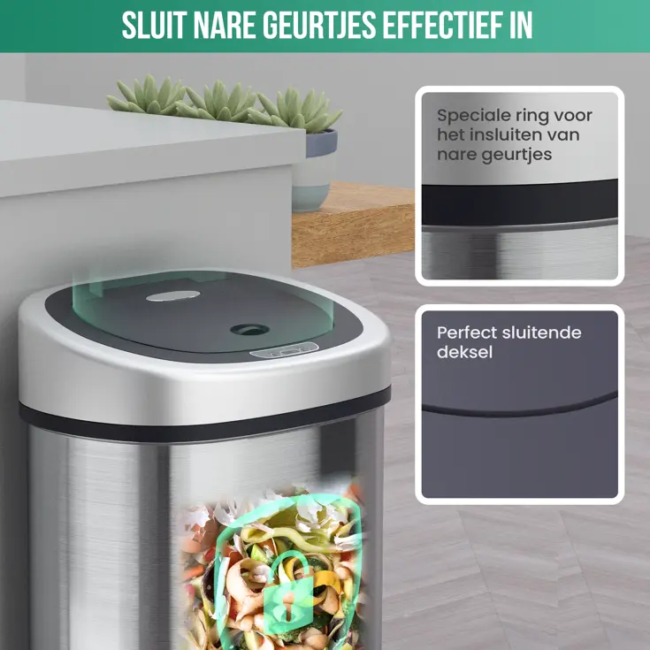 Avalo Prullenbak met Sensor 50L - RVS