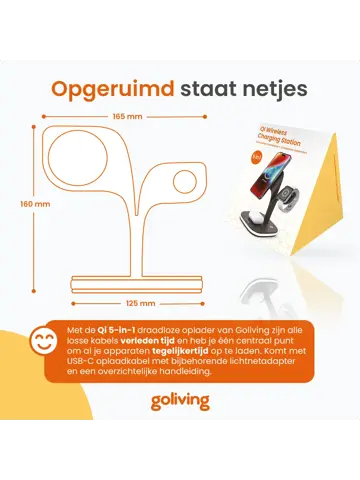 Draadloos Qi Oplaadstation 5-in-1 - 15W Snellader