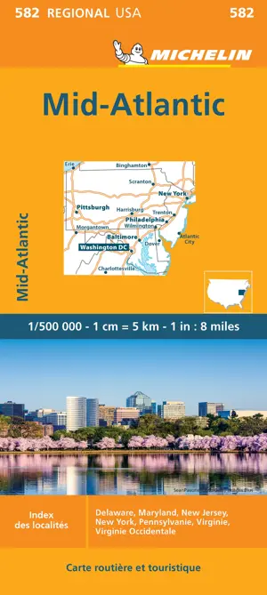 Kaart Regional Wegenkaart 582 Mid-Atlantic
