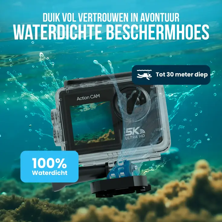 Actiecamera 5K 50MP - Waterdicht - Met WiFi