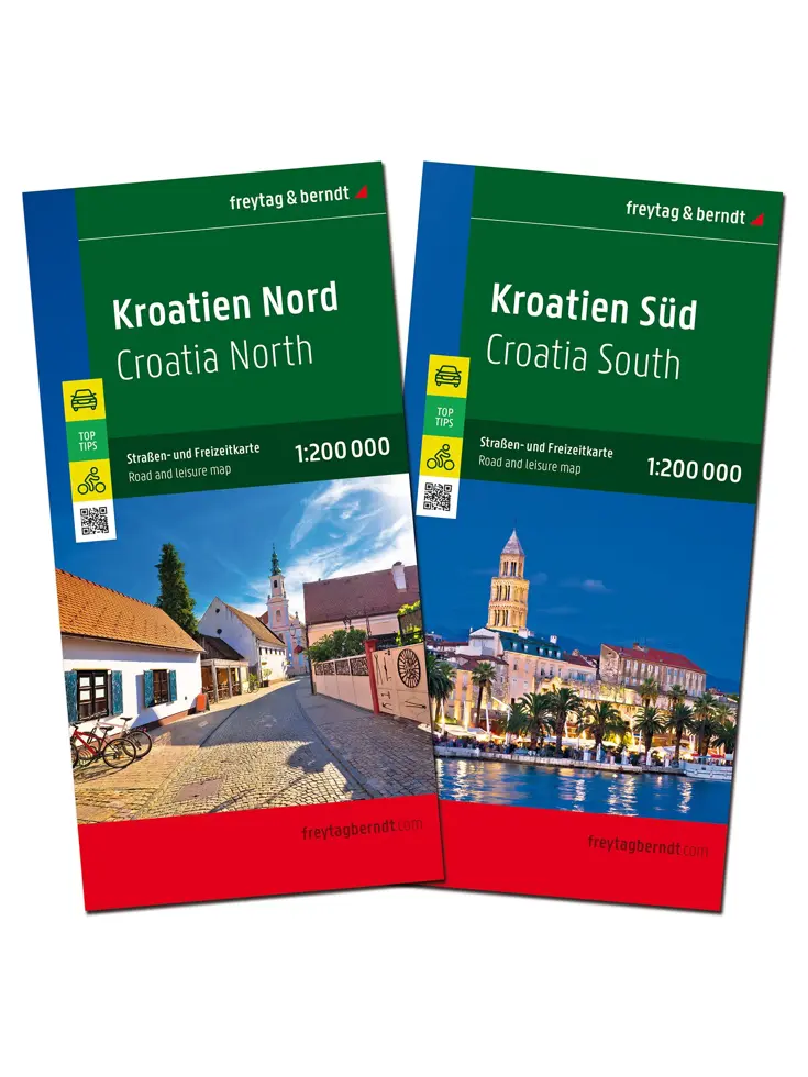 Wegenkaart Kroatië Noord en Zuid