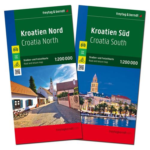 Wegenkaart Kroatië Noord en Zuid