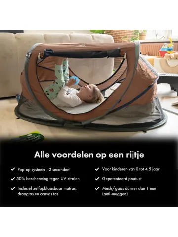 Peuter luxe campingbedje - Zelfopblaasbare matras