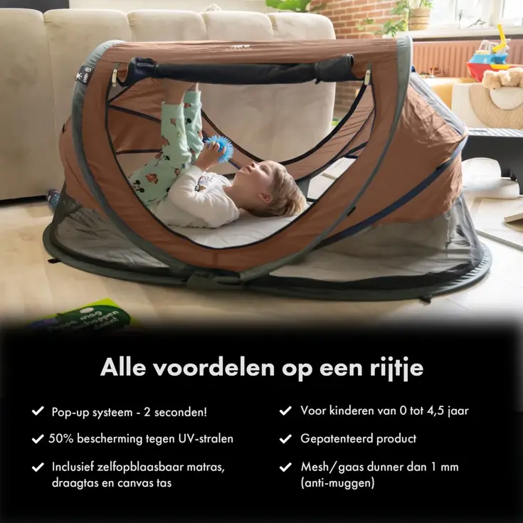 Peuter luxe campingbedje - Zelfopblaasbare matras