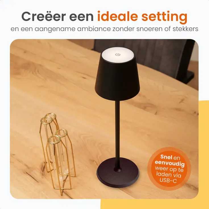 Essence Tafellamp Oplaadbaar - 38cm - LED