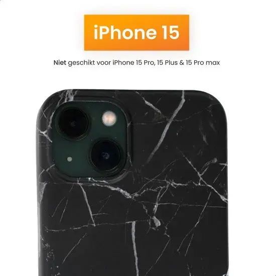 R2B iPhone 15 Hoesje Marmer + Screenprotector