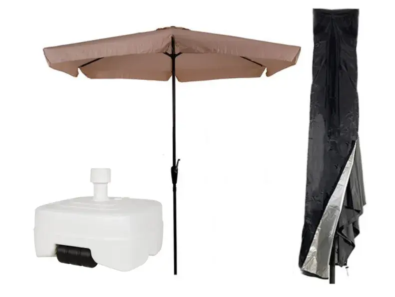 Parasol Ecru Ø3m Met Voet En Hoes