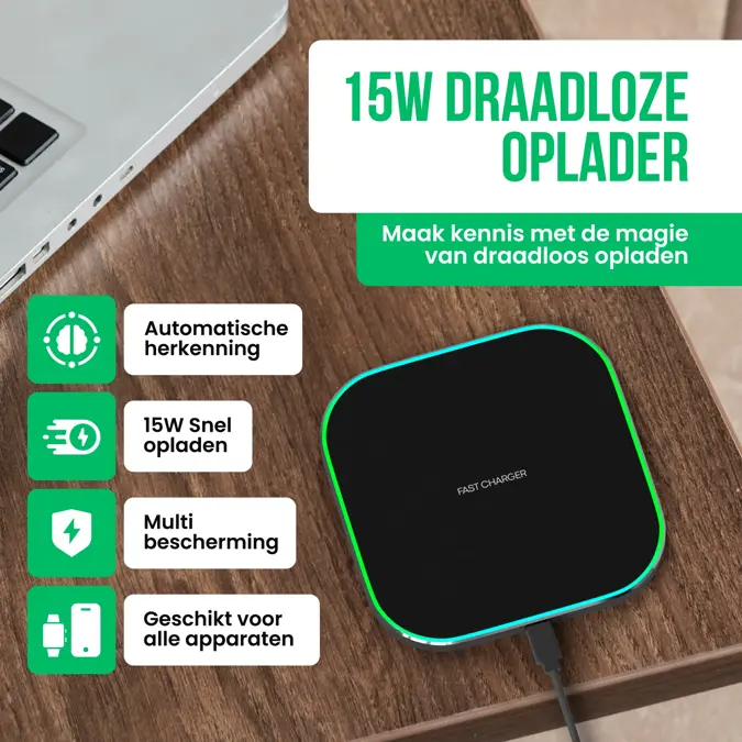 Strex Draadloze Oplader - Zwart