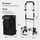 Packaway trolley - trapwielen - 40L