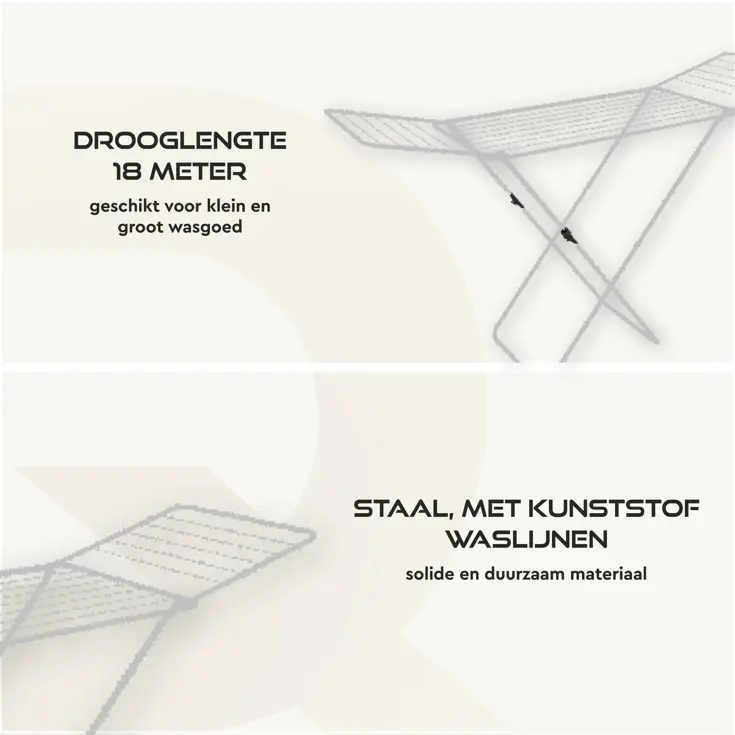 BRASQ Droogrek Staand - 18 meter - 182x55x100 cm