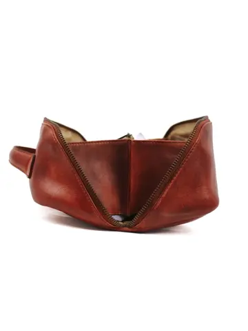 Simone - Leren toilettas - 3 vakken