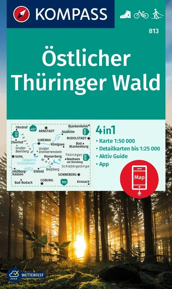 Kompass Kaart WK813 Östlicher Thüringer Wald