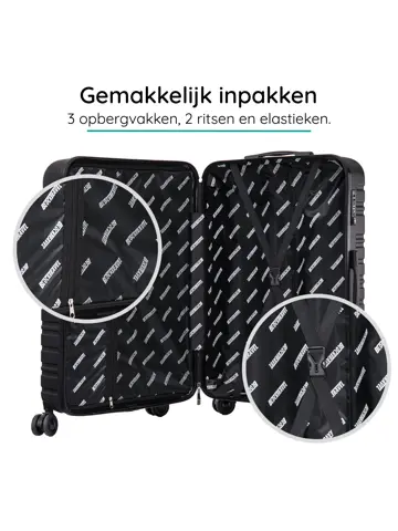 Reiskoffer L ABS 95L met TSA-slot en 360° wielen